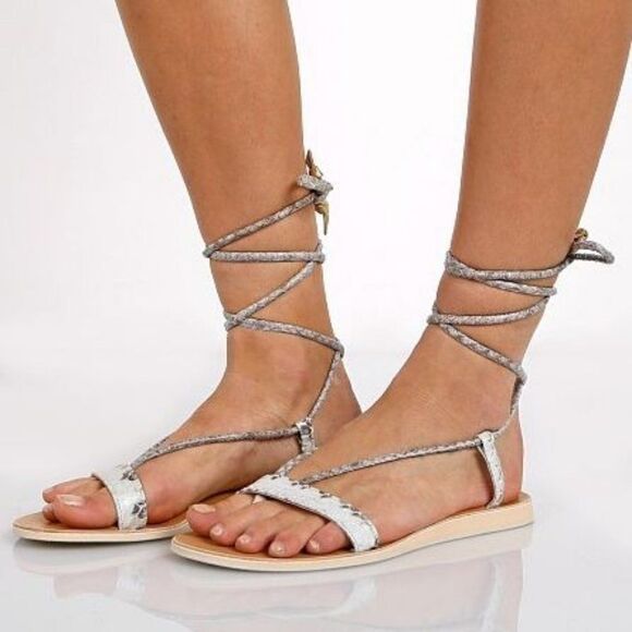 L*Space by Cocobella Natural Rio Snakeskin Sandals L_RIO-110 Women's 7.5 - Picture 9 of 9